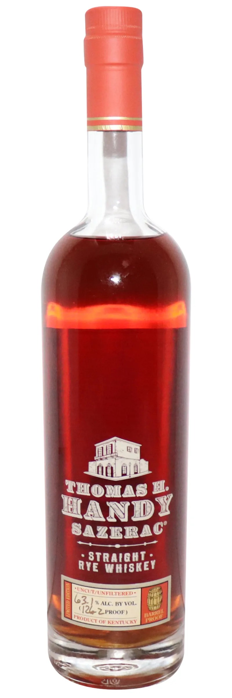 2016 Sazerac Rye Whiskey Thomas H. Handy, 126.2 Proof 750ml