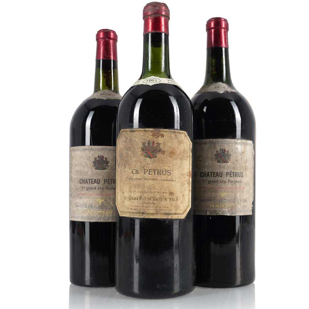 2 magnums 1959 & 1 magnum 1961 Grafe-Lecocq Chateau Petrus